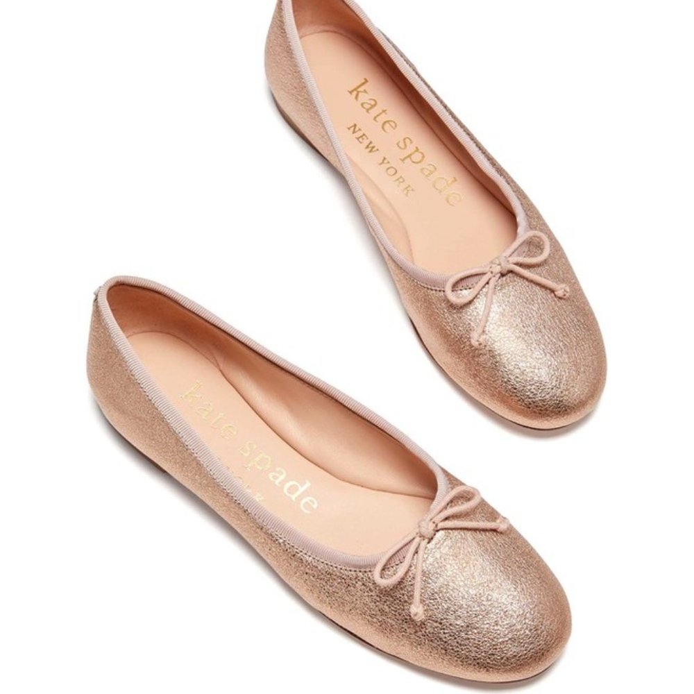 NEW🌹KATE SPADE Tawney Metallic Ballet Flats